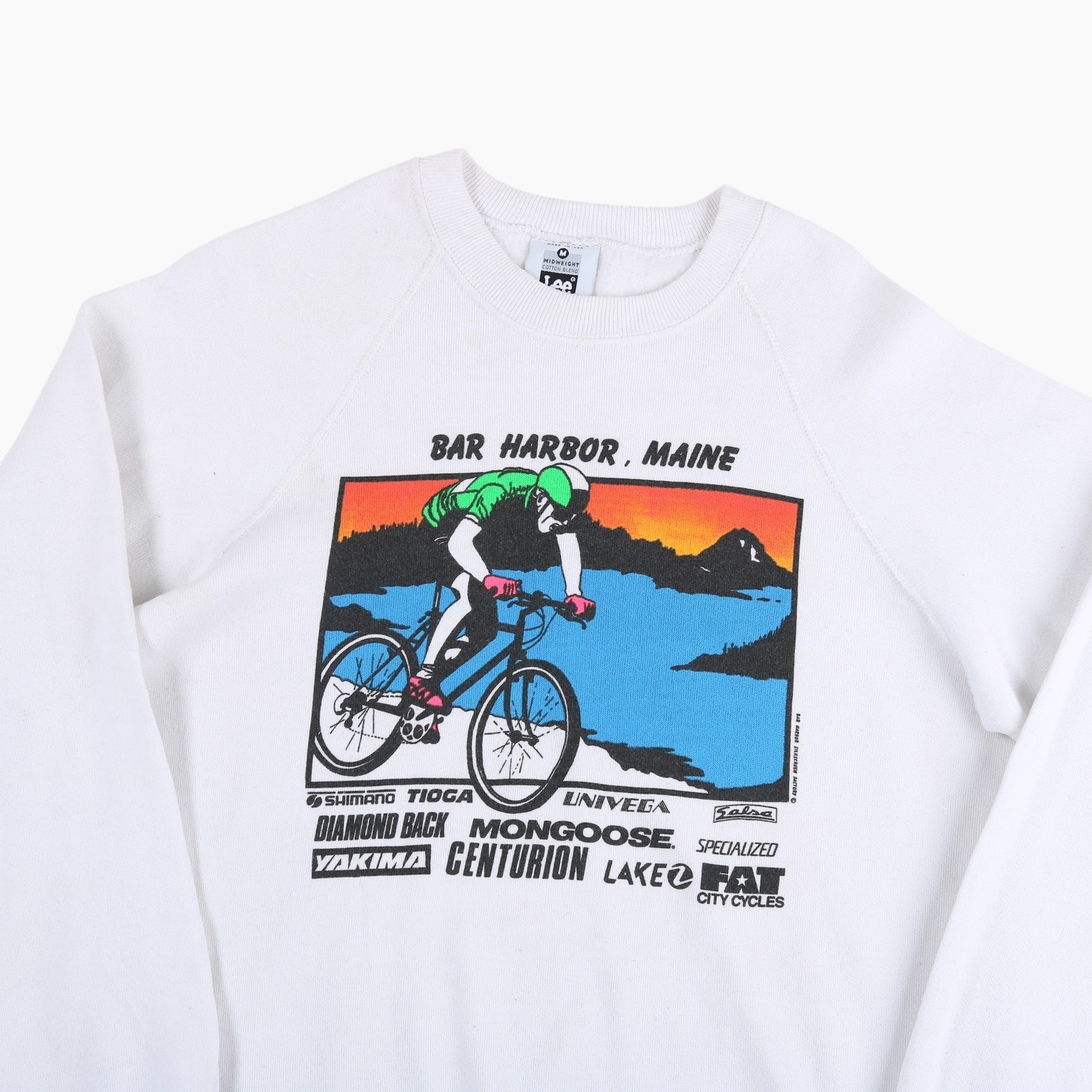 'Bar Harbor, Maine Cycling' Sweatshirt - White