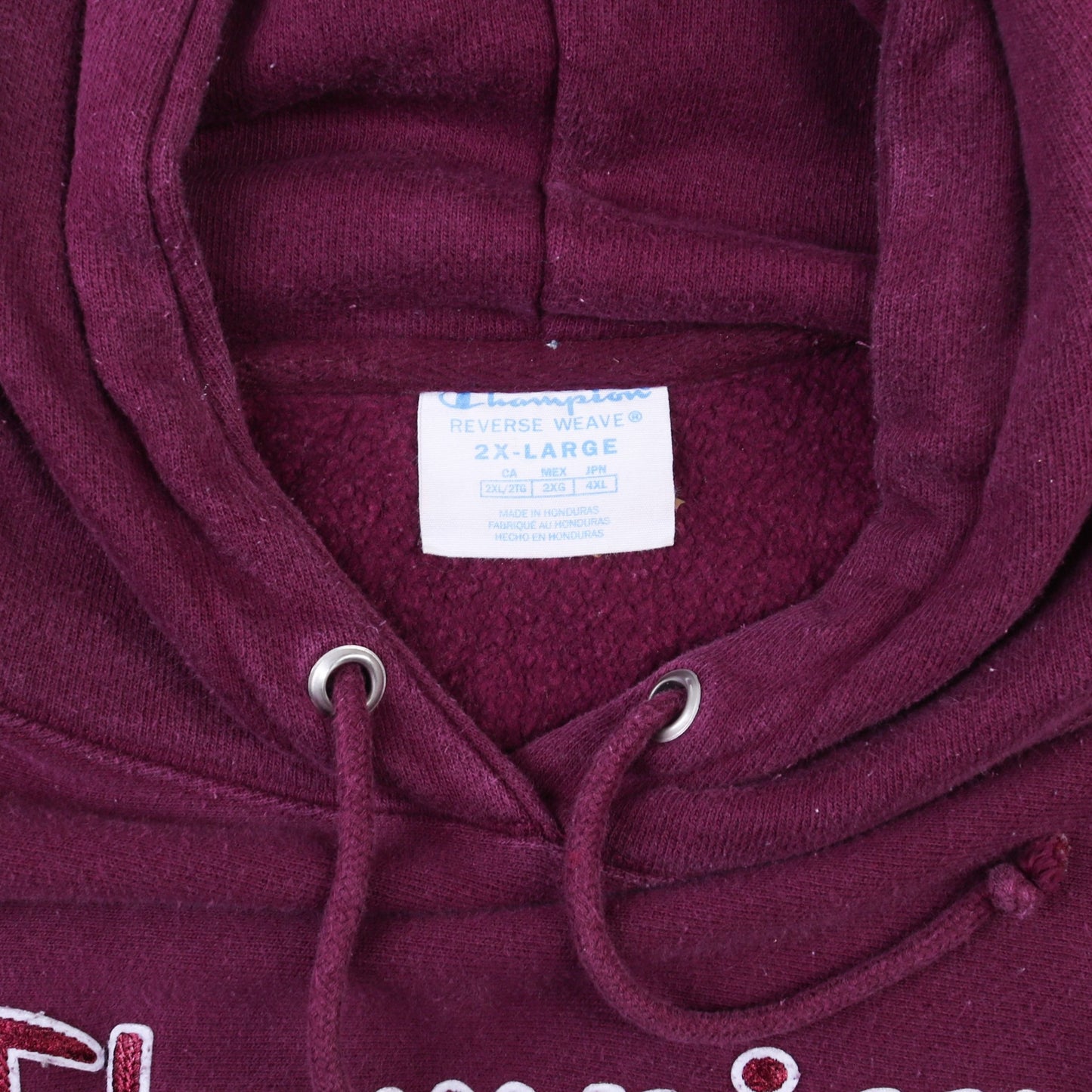 Embroidered Hooded Sweatshirt - Maroon