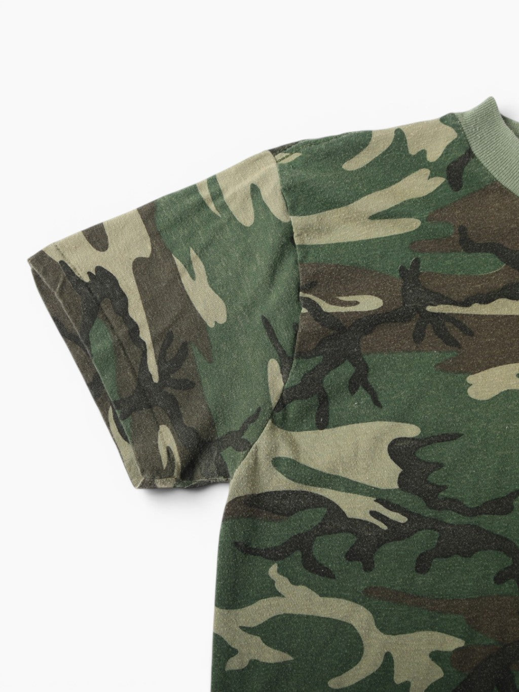 Single Stitch Woodland Camouflage Pocket T-Shirt