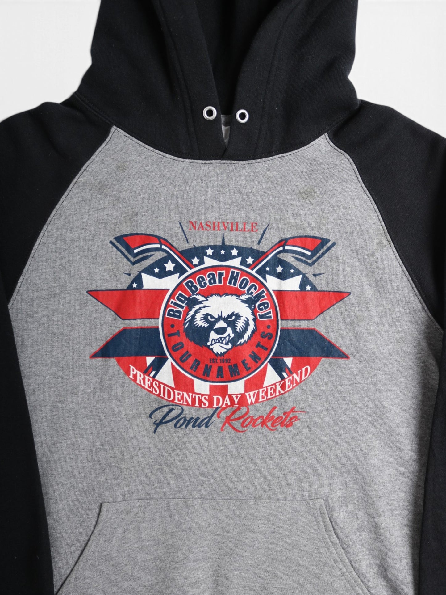 Vintage 'Big Bear Hockey' Hooded Sweatshirt