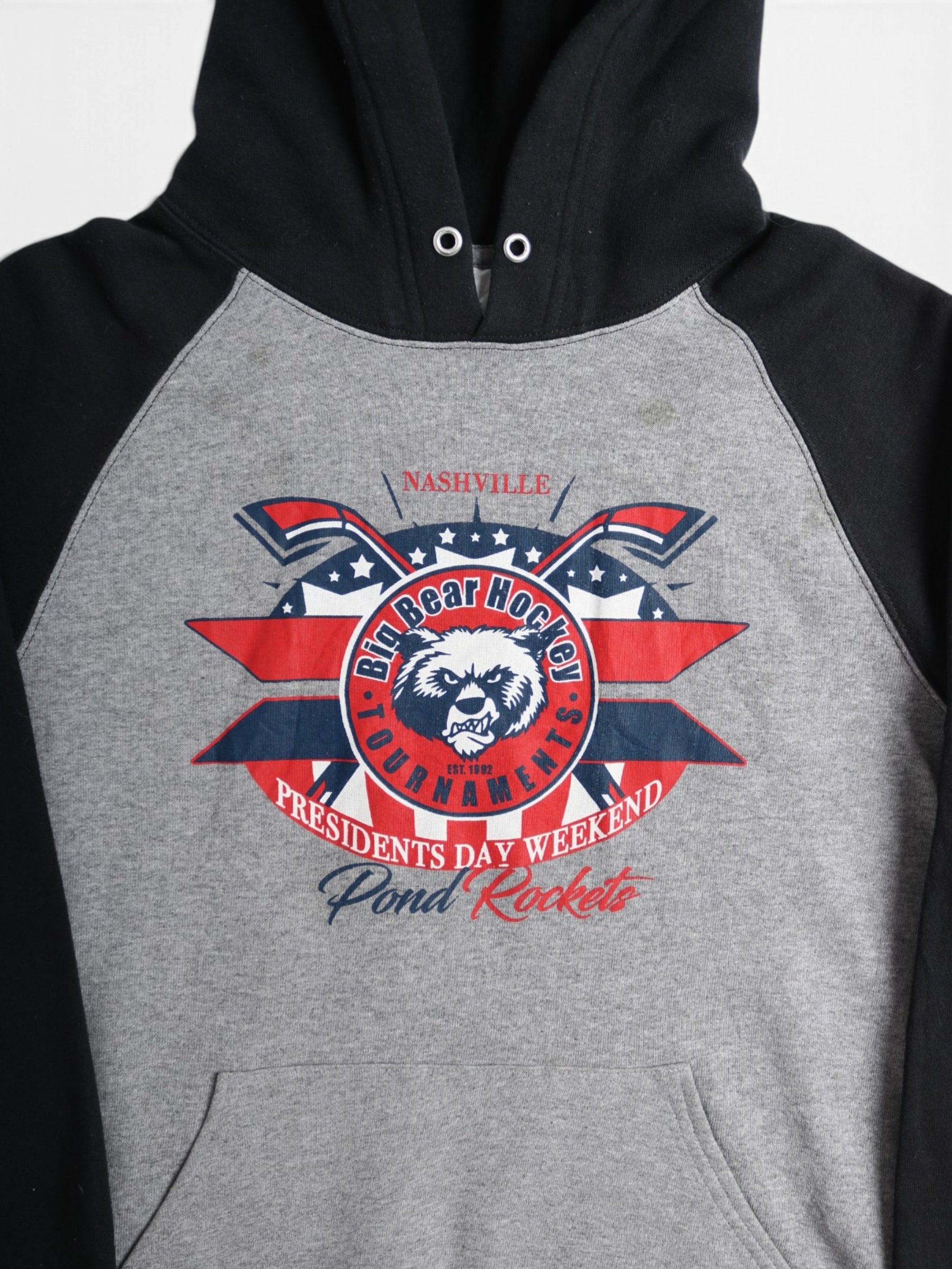 Vintage 'Big Bear Hockey' Hooded Sweatshirt