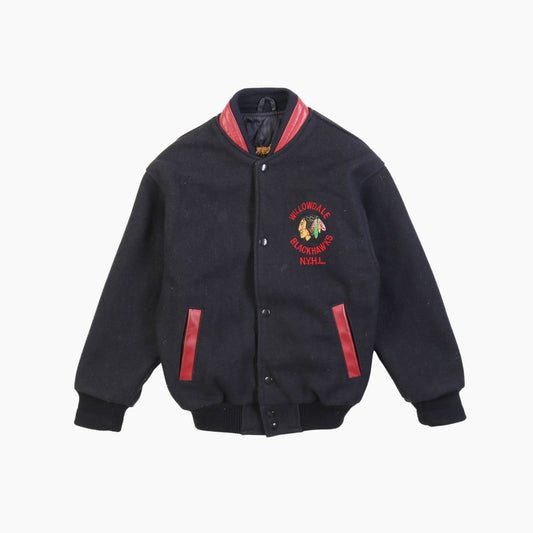Vintage 'Willowdale Blackhawks' Varsity Bomber Jacket - American Madness