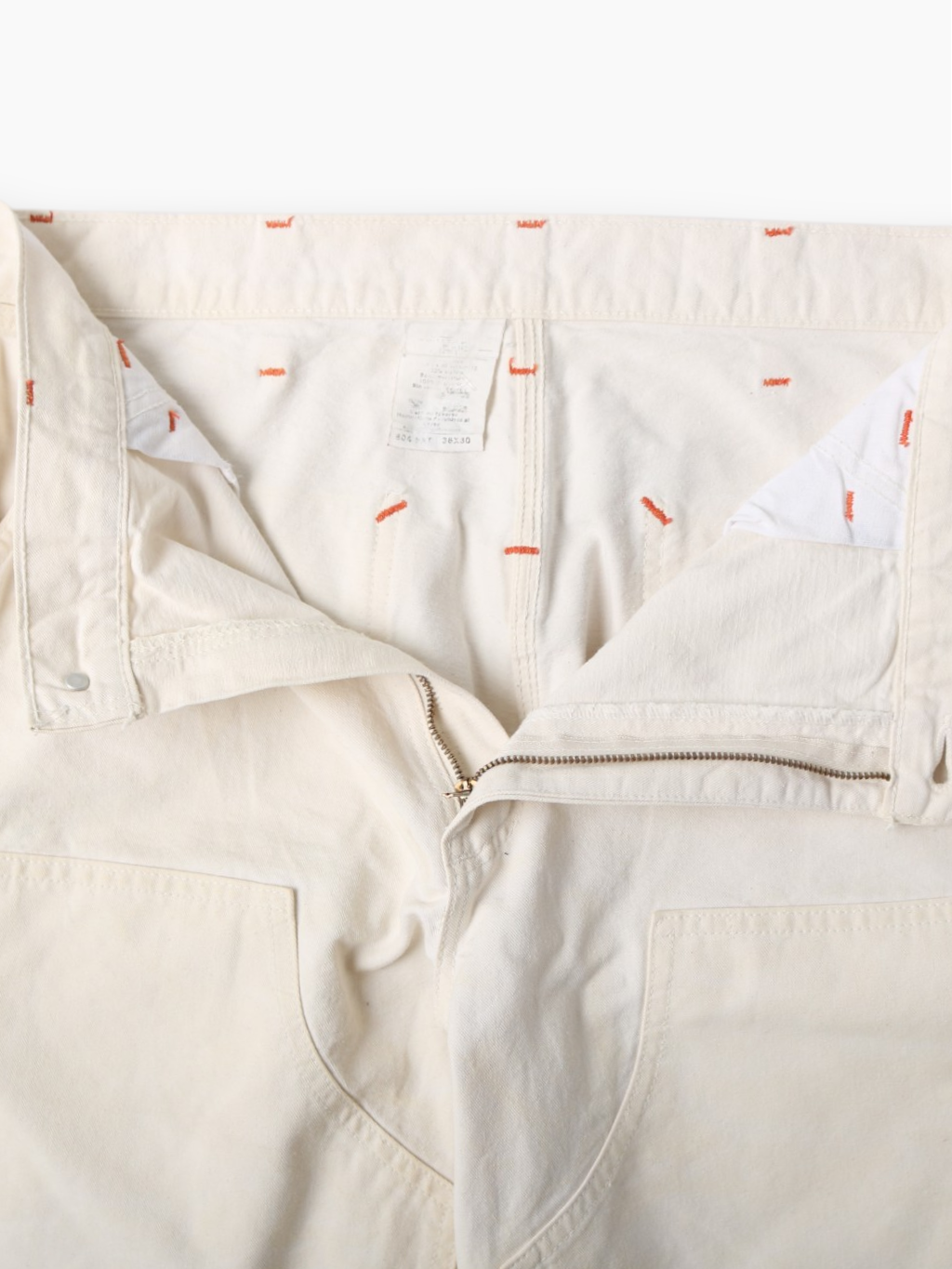 Double Knee Painter Shorts - White - 36"