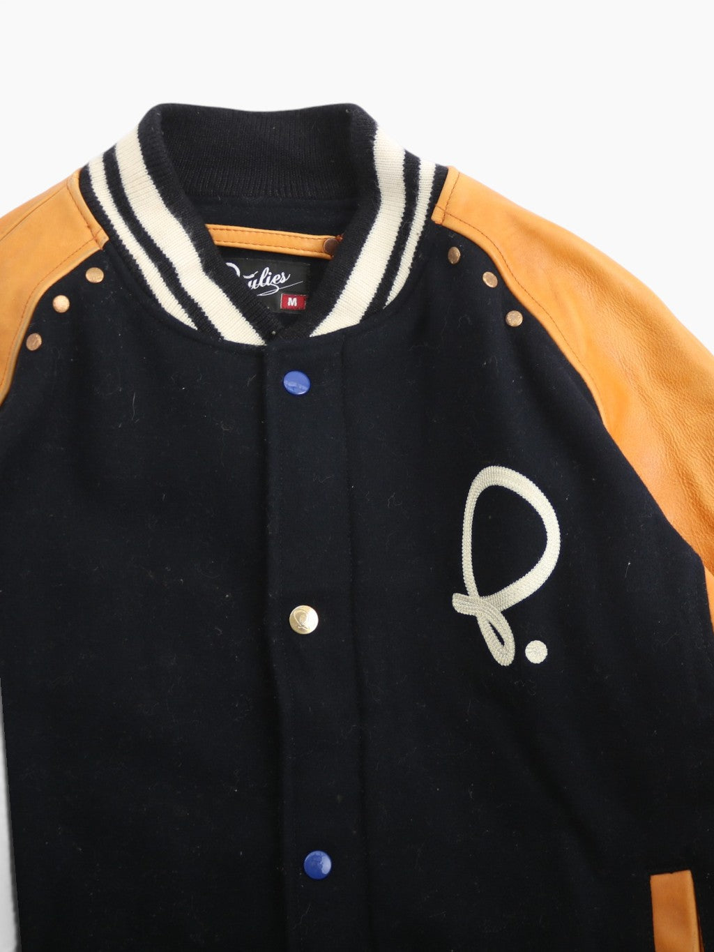 Vintage Varsity 'P' Bomber Jacket - Black