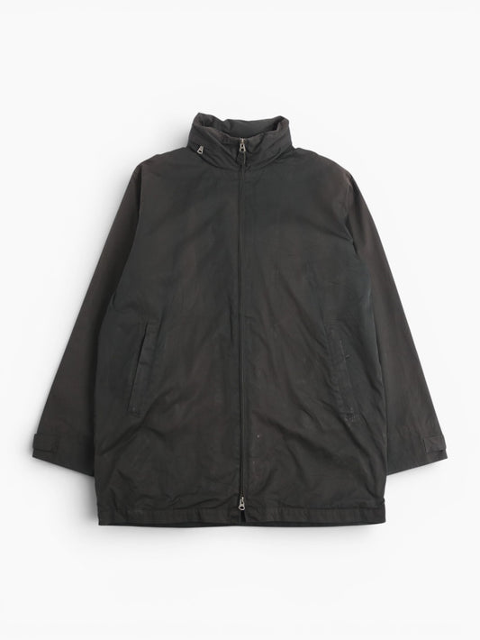 Vintage Hooded Mac Jacket - Black