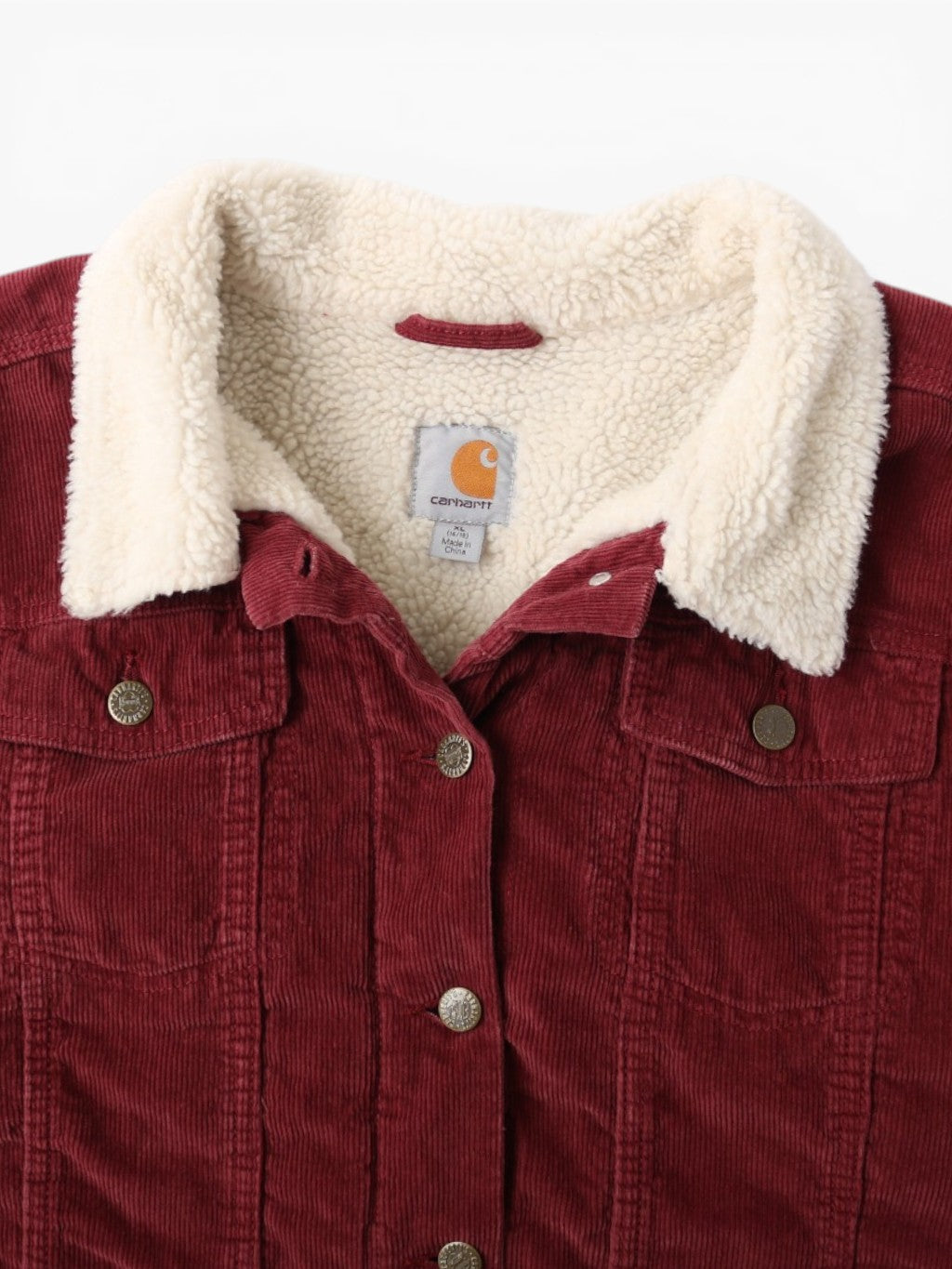 Lined Cord Trucker Jacket - Red