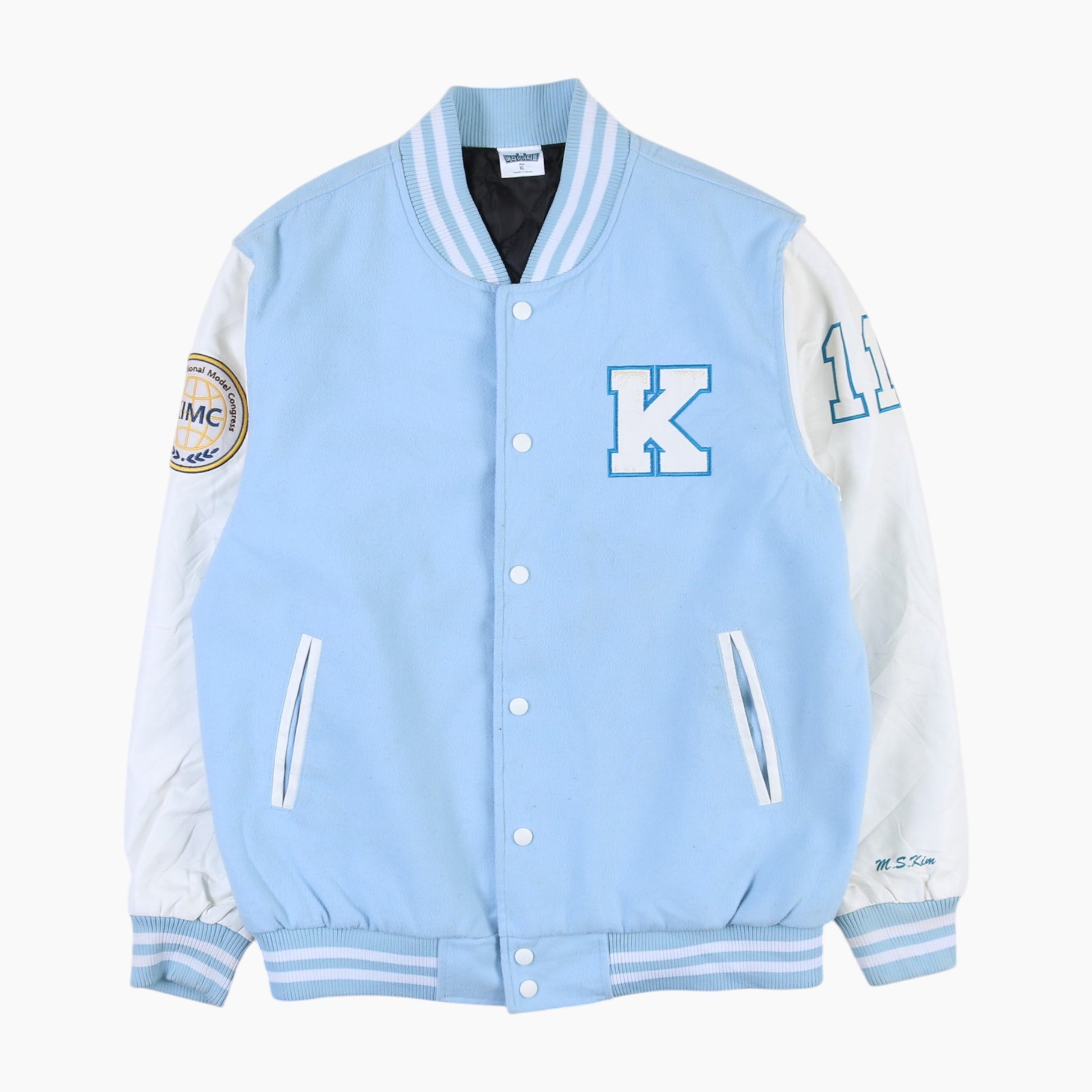 Vintage Varsity 'K' Bomber Jacket - Blue