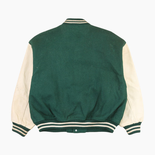 Vintage Varsity 'B' Bomber Jacket - Green