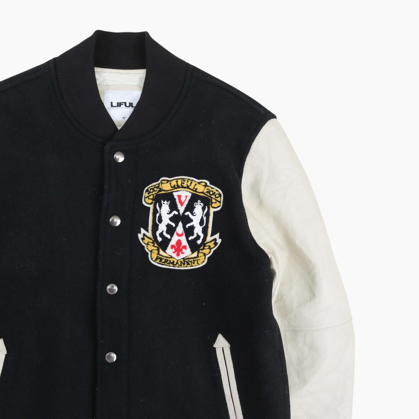 Vintage Varsity 'Liful' Bomber Jacket - Black