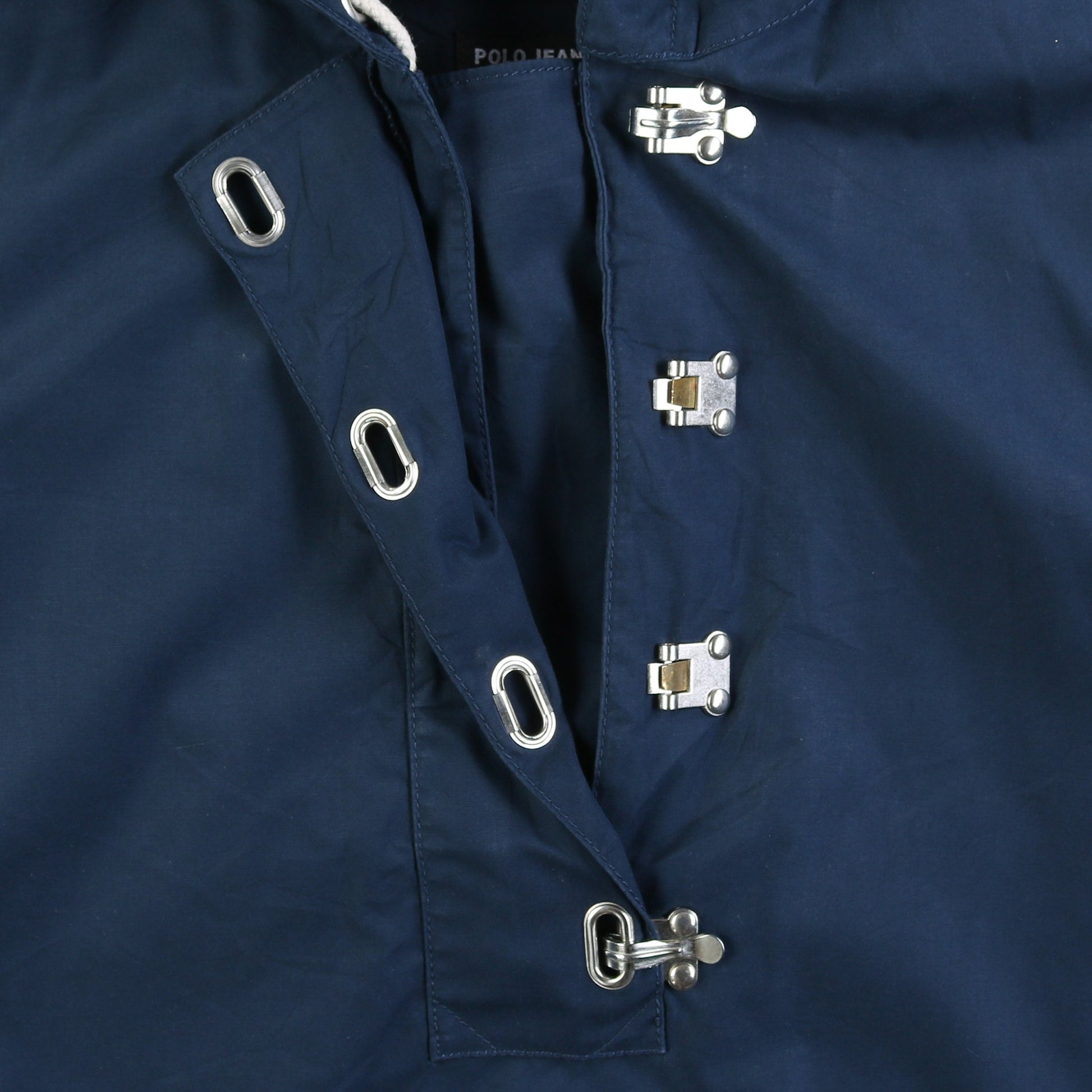 Vintage Hooded Clasp Jacket - Navy