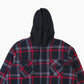 Vintage Flannel Hooded Overshirt - Black Check