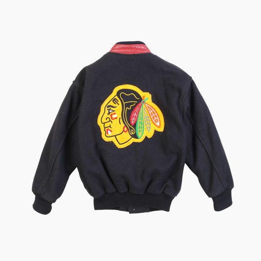 Vintage 'Willowdale Blackhawks' Varsity Bomber Jacket - American Madness
