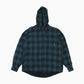 Vintage Flannel Hooded Overshirt - Green Check