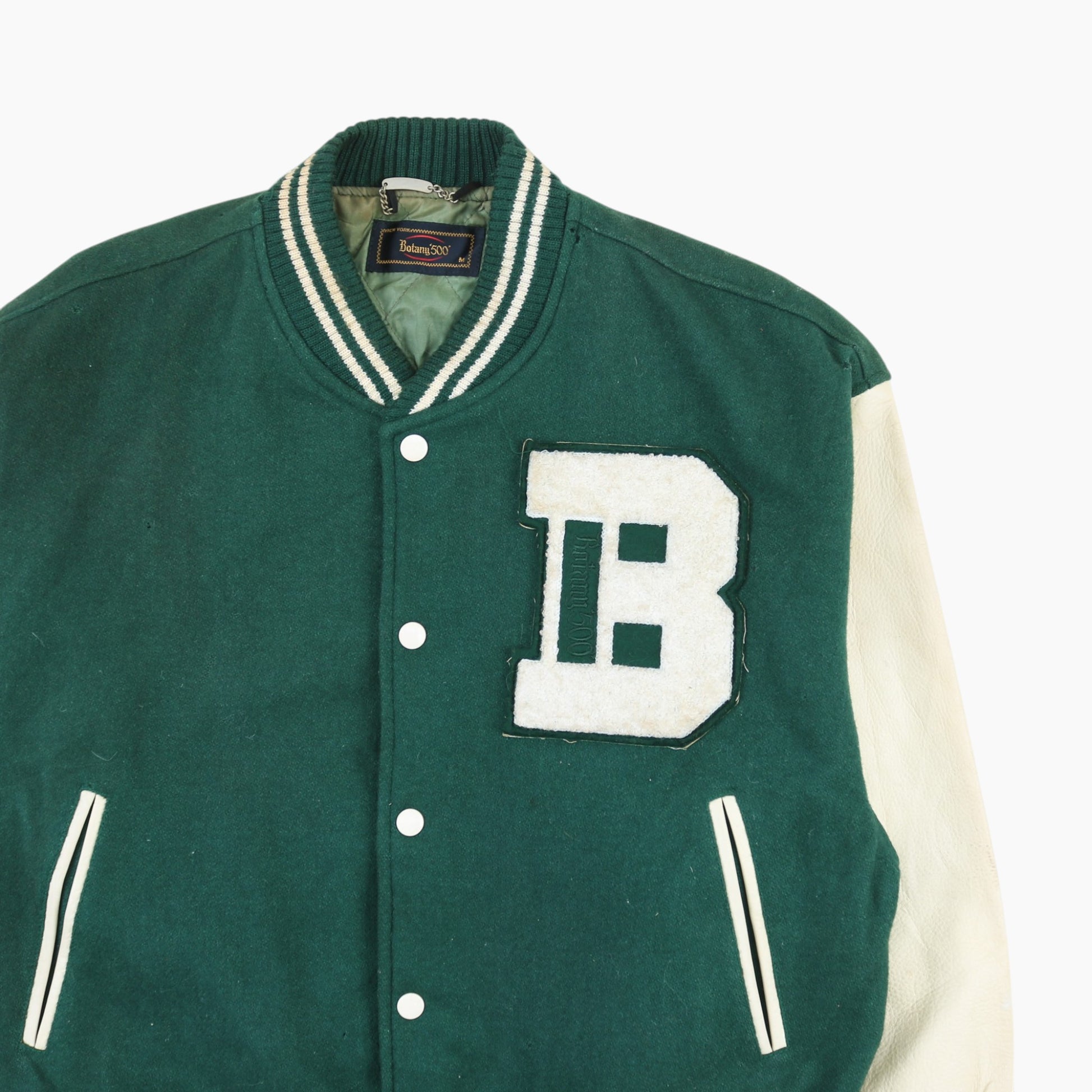 Vintage Varsity 'B' Bomber Jacket - Green