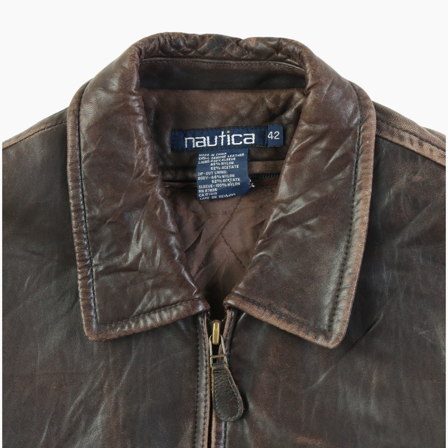 Nautica Leather Bomber Jacket