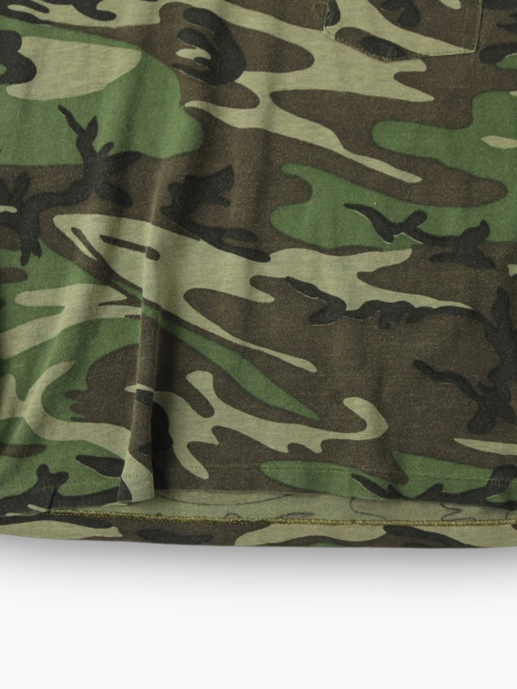 Single Stitch Long Sleeve Woodland Camouflage T-Shirt