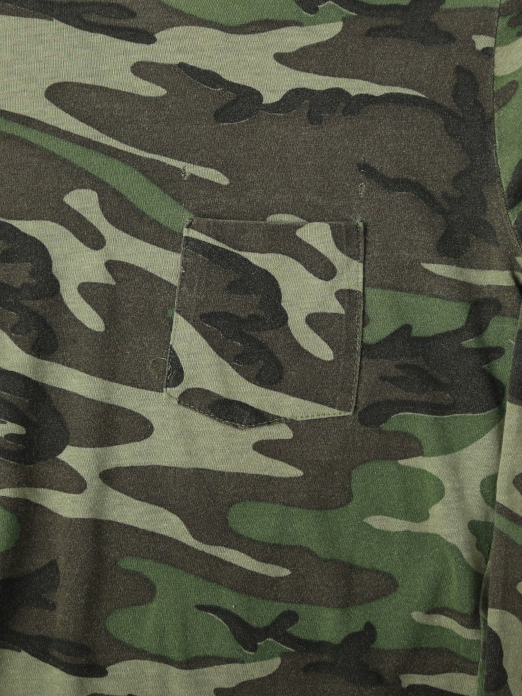 Single Stitch Long Sleeve Woodland Camouflage T-Shirt