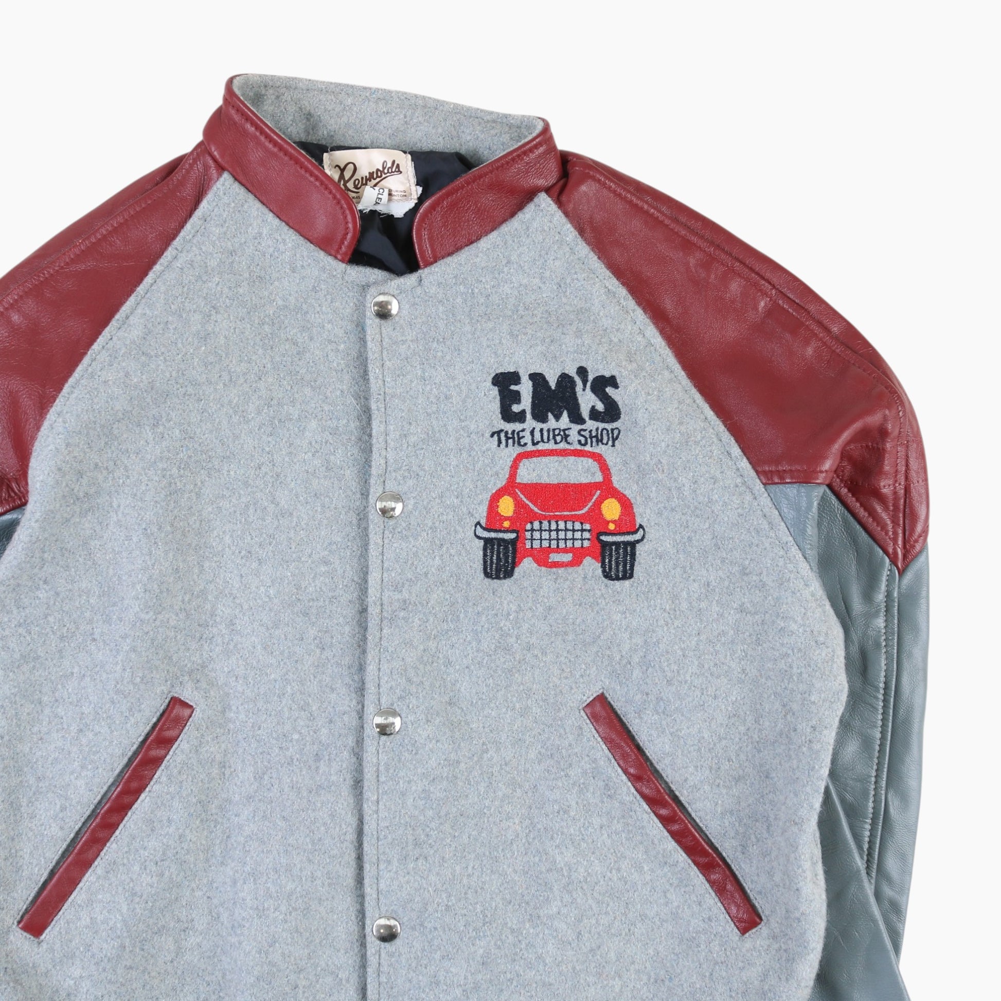 Vintage Varsity 'EM'S' Bomber Jacket - Grey
