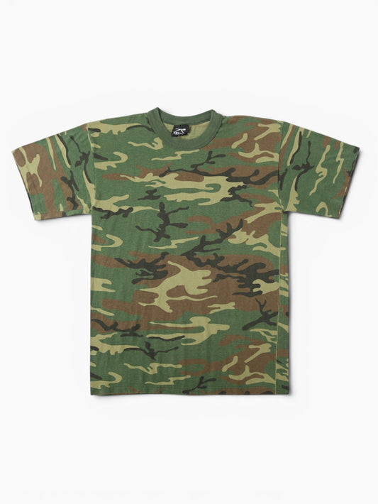 Single Stitch Woodland Camouflage T-Shirt