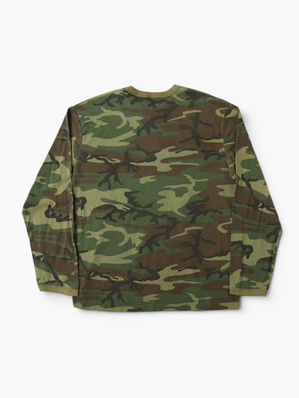 Single Stitch Woodland Camouflage Long Sleeve T-Shirt