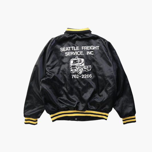 Vintage 'Seattle Freight Service' Satin Bomber Jacket - American Madness