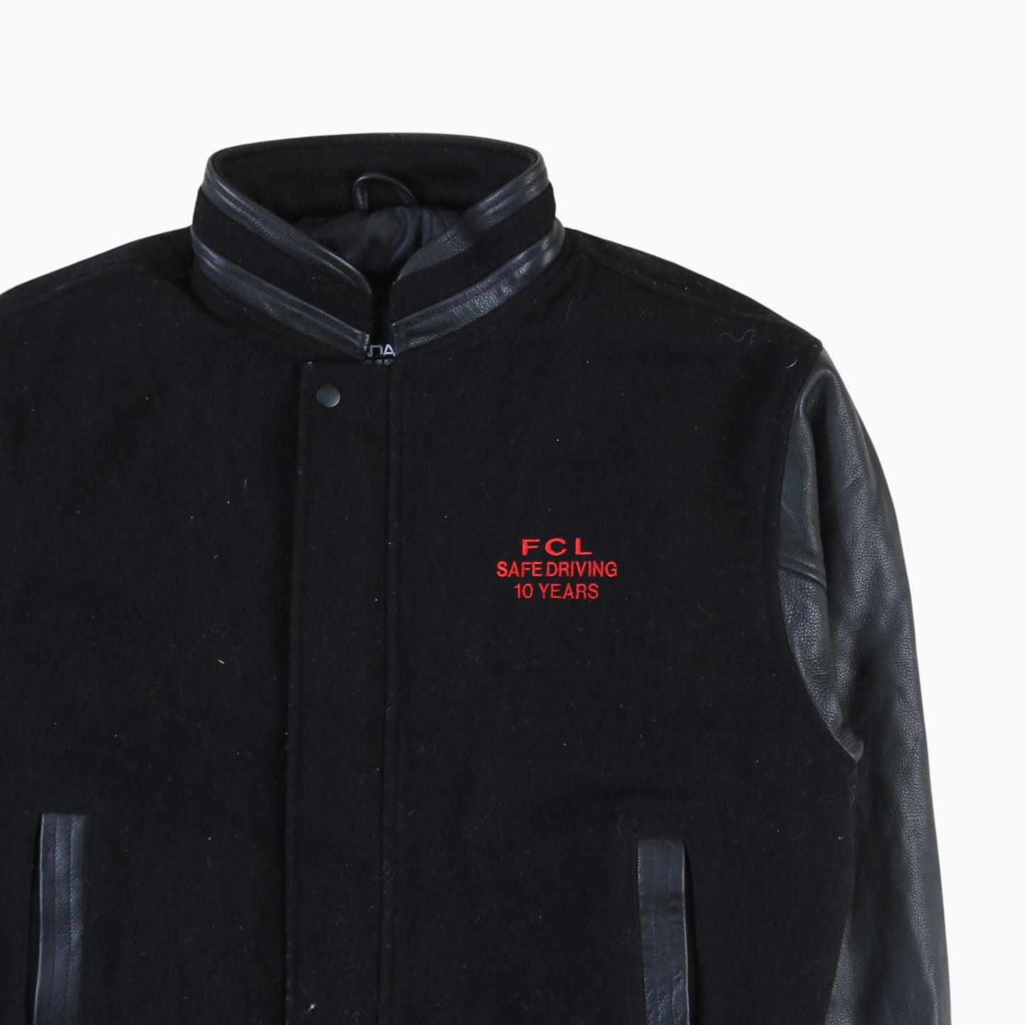 Vintage Varsity 'FCL' Bomber Jacket - Black