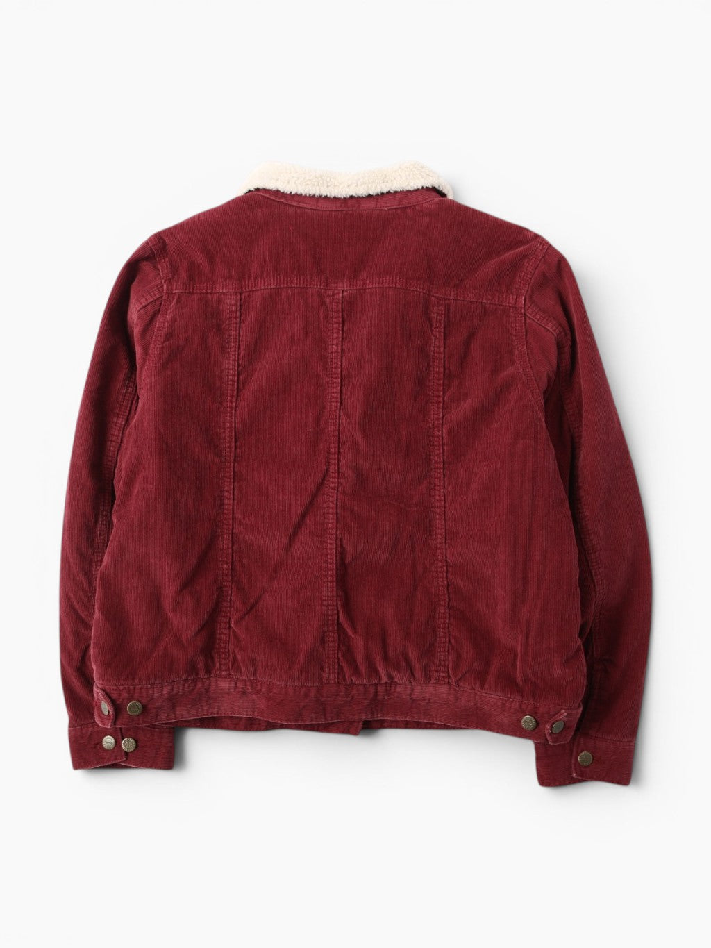 Lined Cord Trucker Jacket - Red