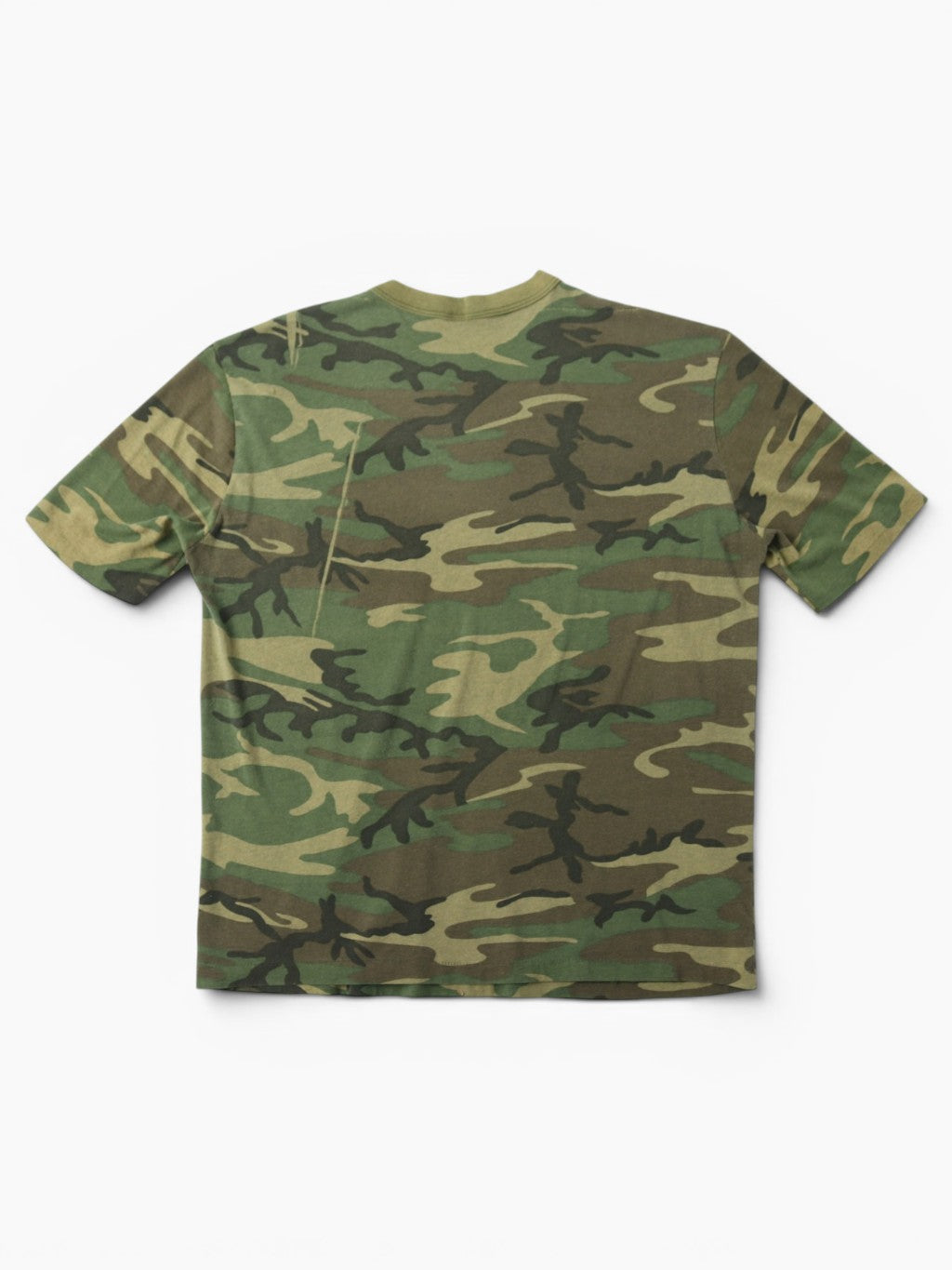 Single Stitch Woodland Camouflage Pocket T-Shirt