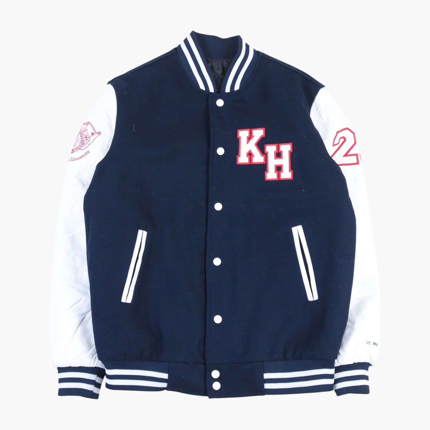 Vintage Varsity 'KH' Bomber Jacket - Navy