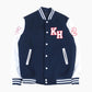 Vintage Varsity 'KH' Bomber Jacket - Navy