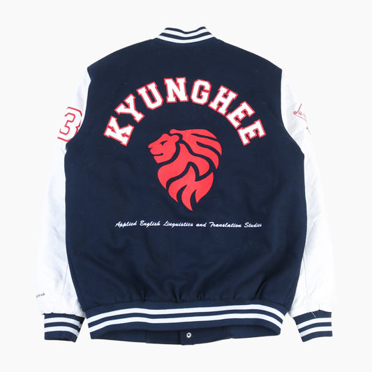 Vintage Varsity 'KH' Bomber Jacket - Navy