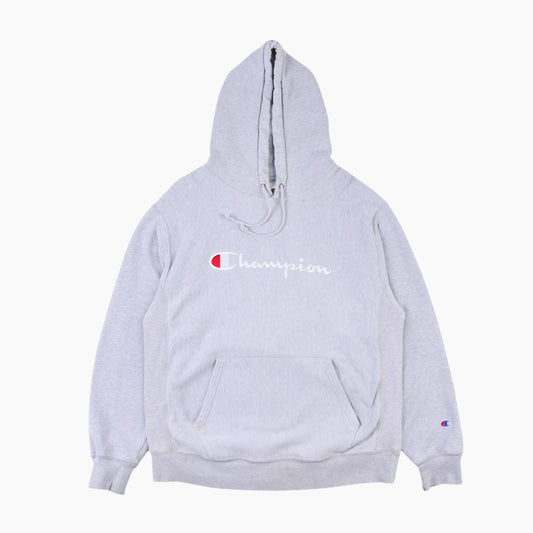 Embroidered Hooded Sweatshirt - Grey