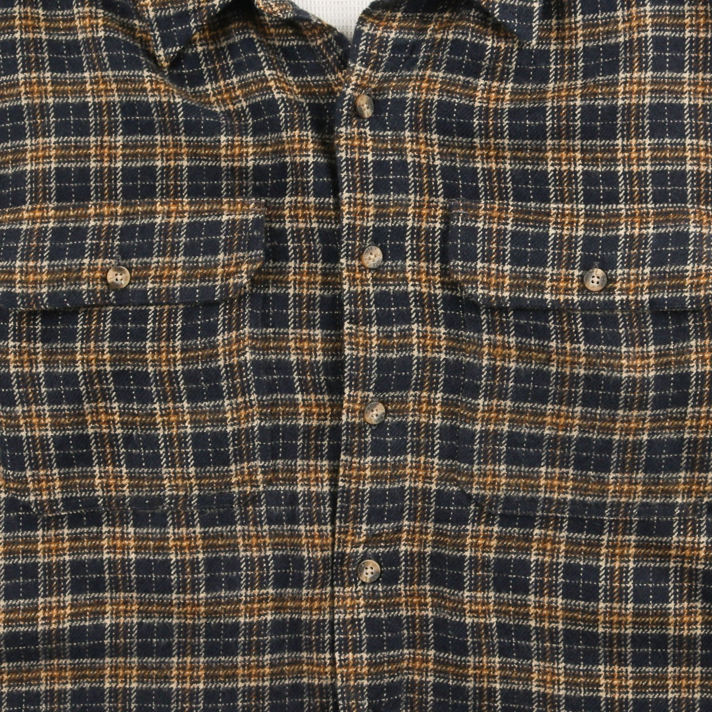 Vintage Flannel Overshirt - Navy & Green Check