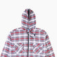 Vintage Flannel Hooded Overshirt - Red Check