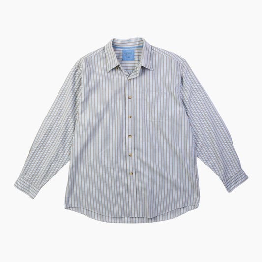 Vintage Shirt - Blue And Grey Stripe - American Madness