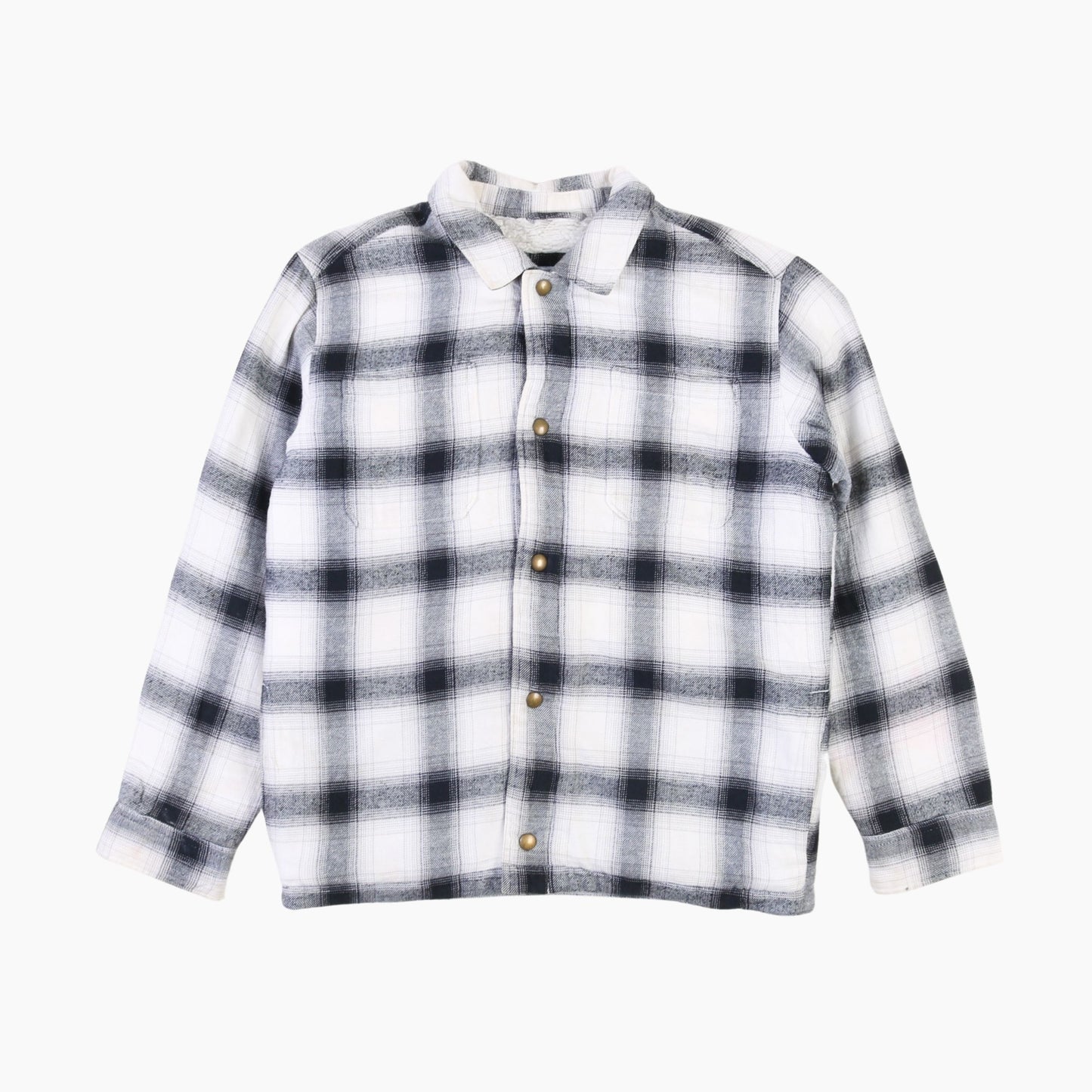 Vintage Flannel Overshirt - Black & White Check