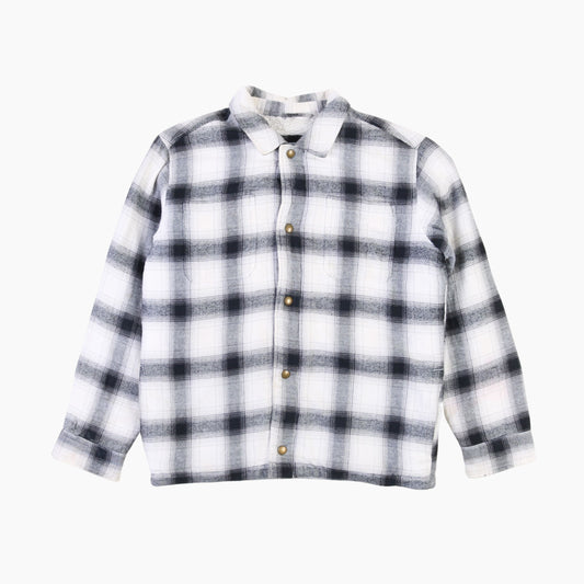 Vintage Flannel Overshirt - Black & White Check - American Madness