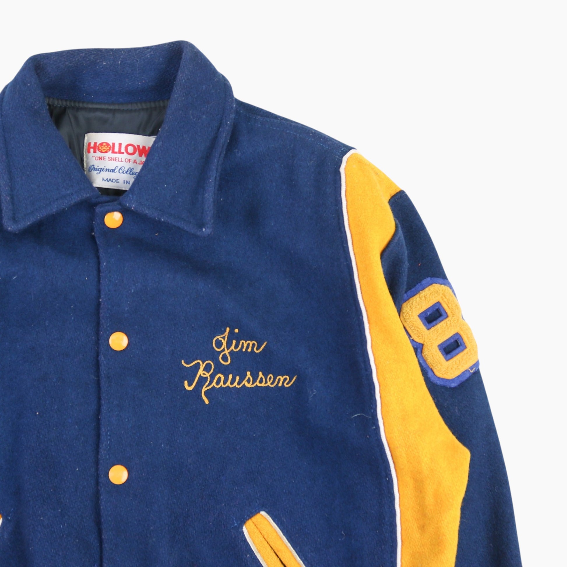 Vintage Varsity 'Moeller' Bomber Jacket - Navy