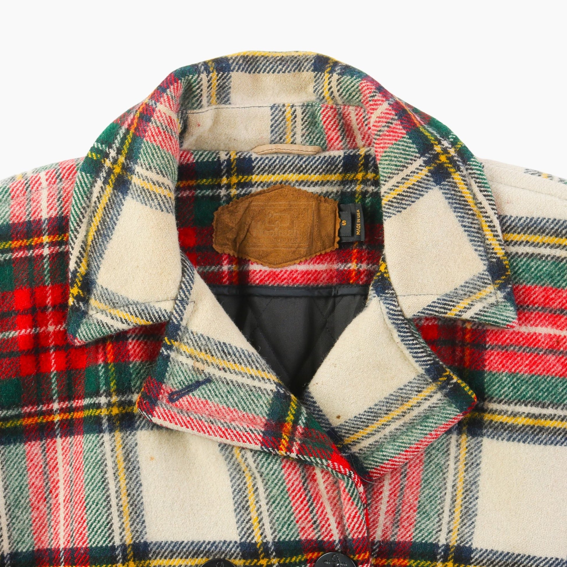 Wool Tartan Pea Coat American Madness - Main Image