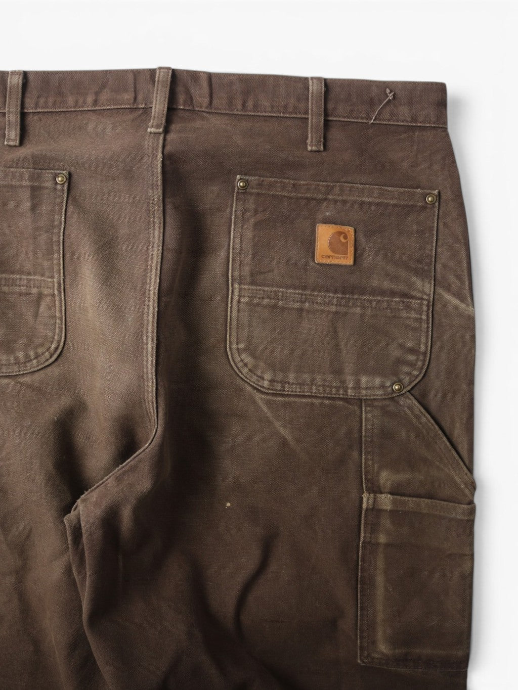 Broken Zip Vintage Double Knee Carpenter Pants - Brown - 36/34