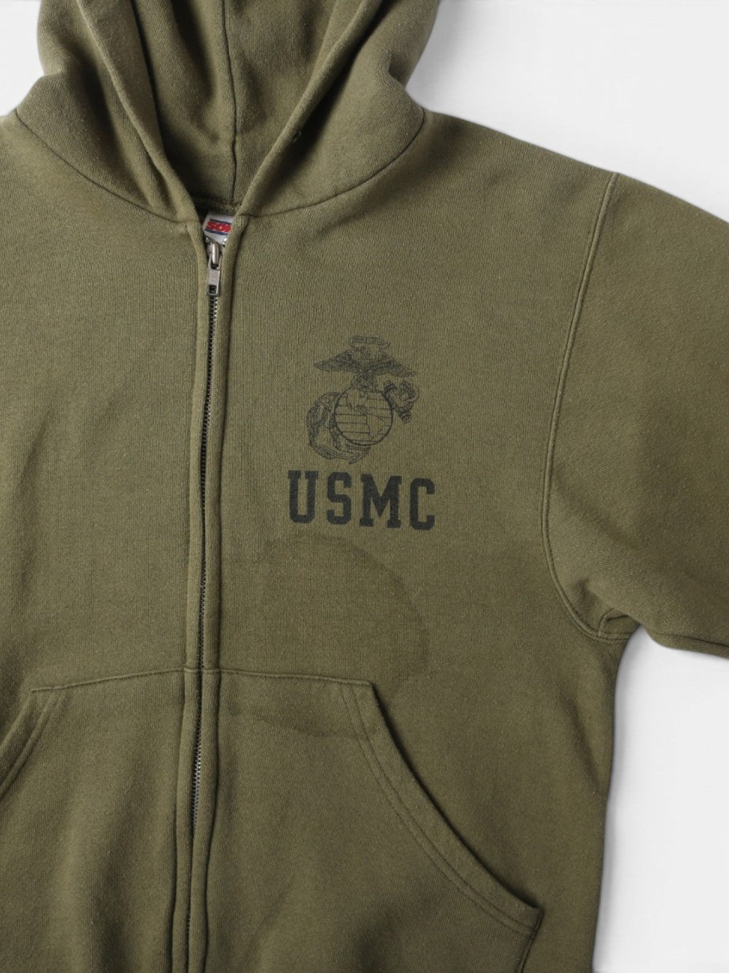 'USMC' Zipped Hooded Sweatshirt
