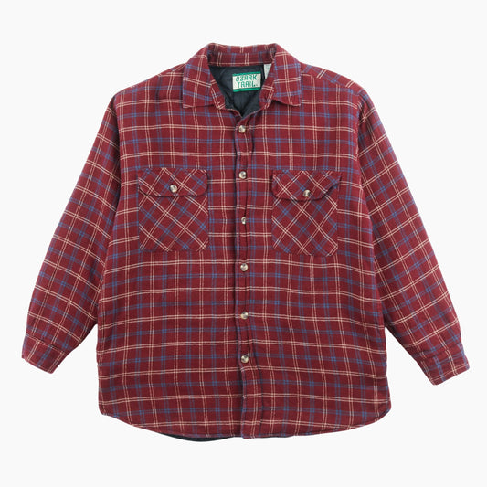 Vintage Flannel Overshirt - Red Check