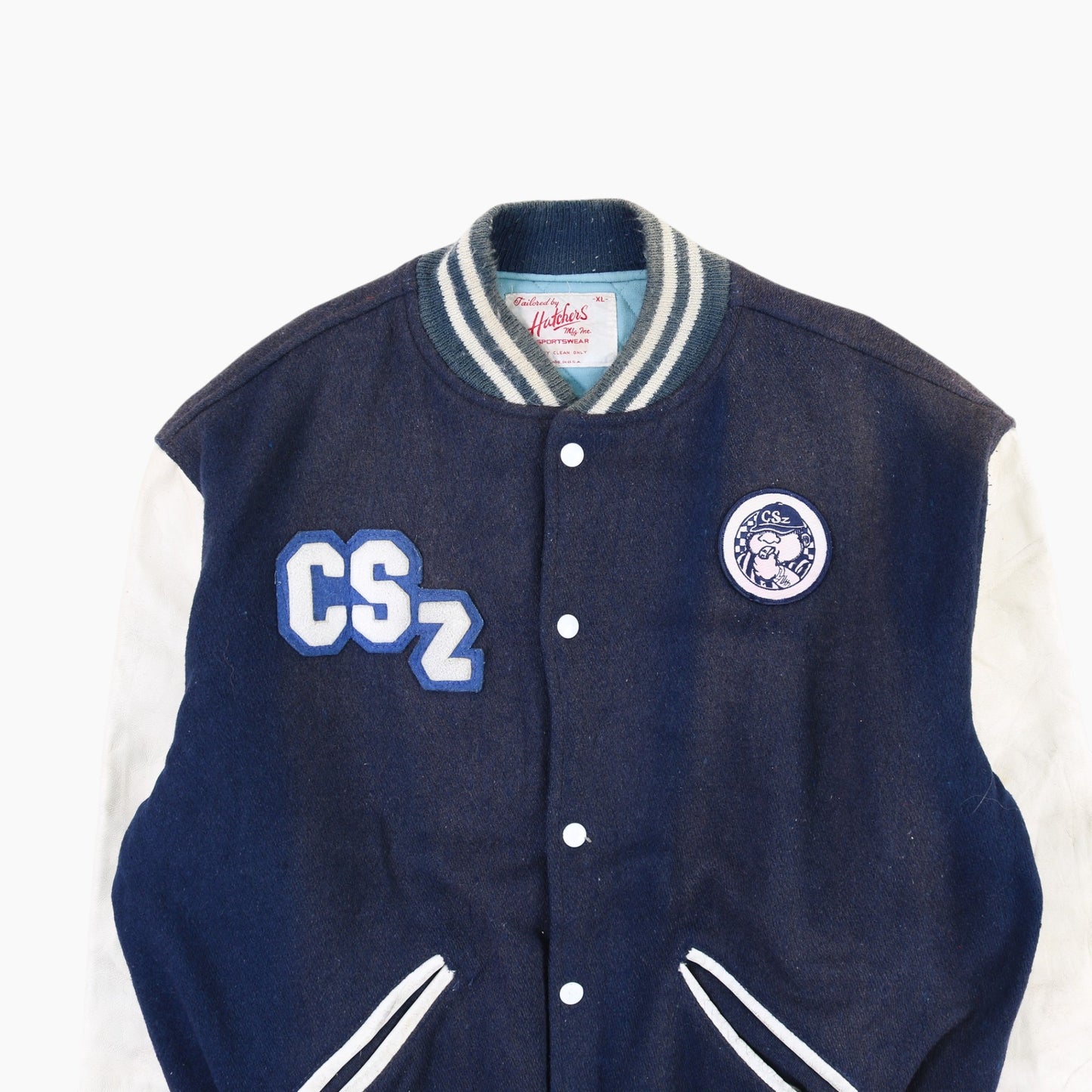 Vintage Varsity 'CSZ' Bomber Jacket - Navy