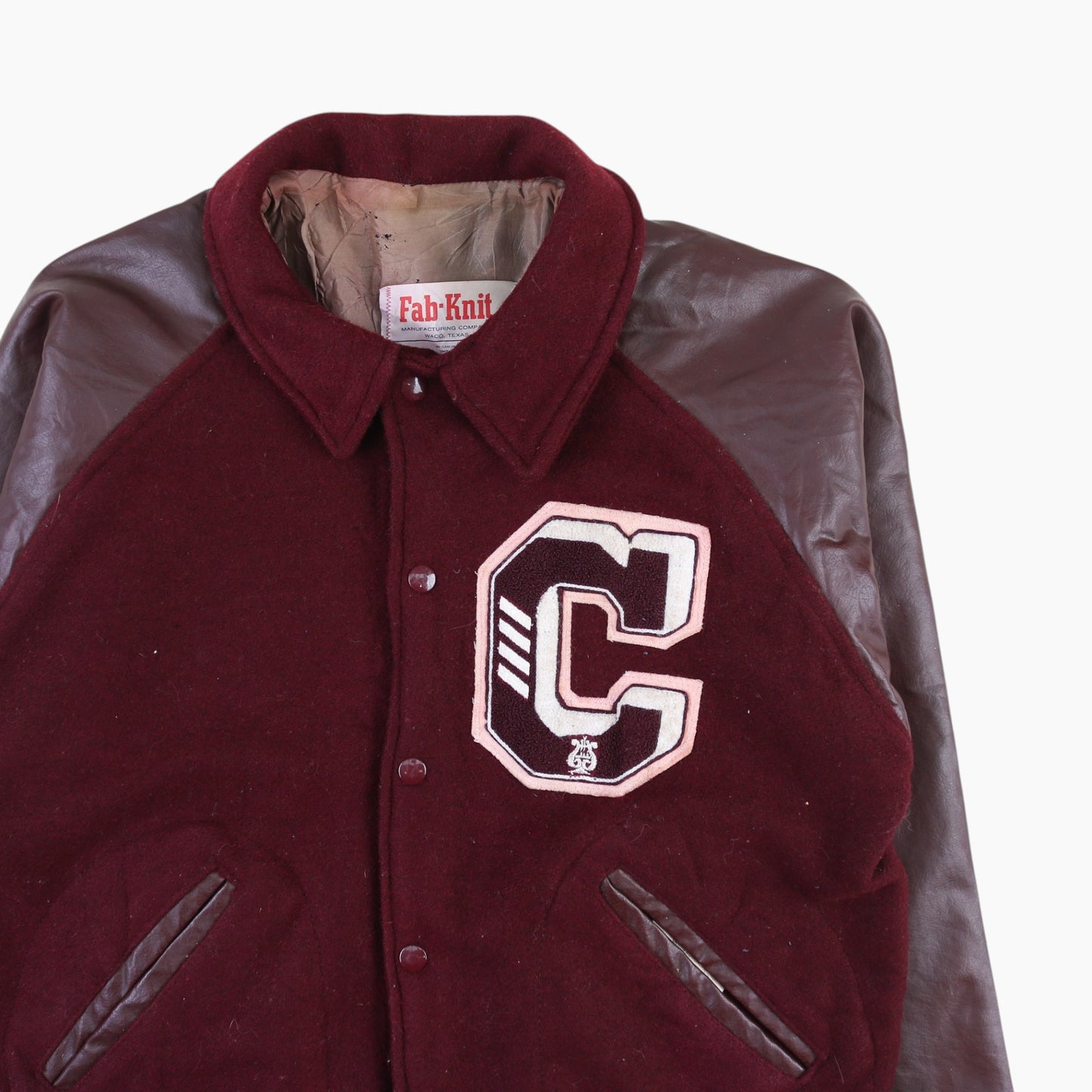 Vintage Varsity 'C' Bomber Jacket - Maroon