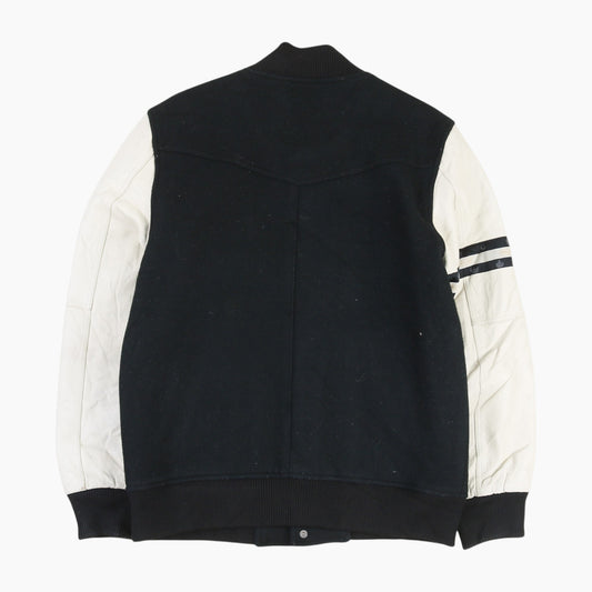 Vintage Varsity 'Liful' Bomber Jacket - Black