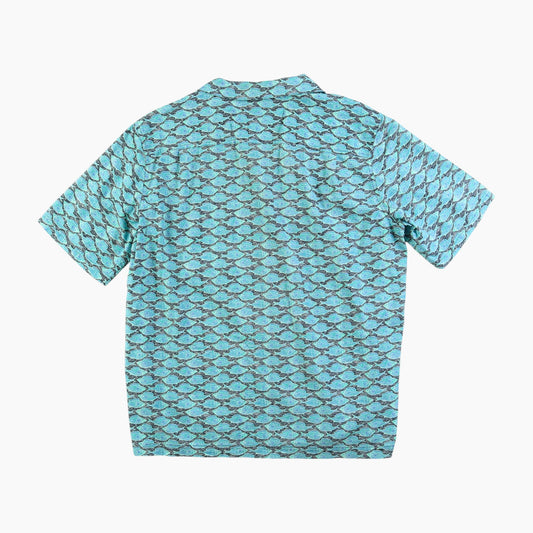Vintage Shirt - Blue Fish Print