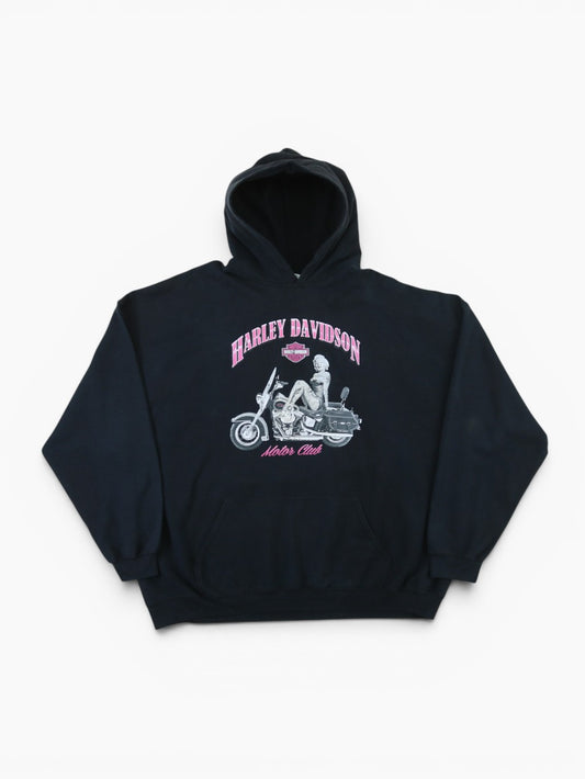 'Motor Club' Hooded Sweatshirt - Black