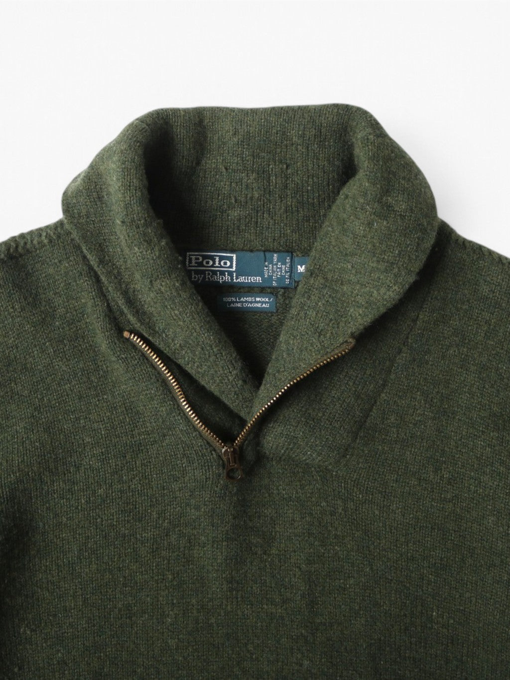 Lambs Wool Shawl Neck Knit