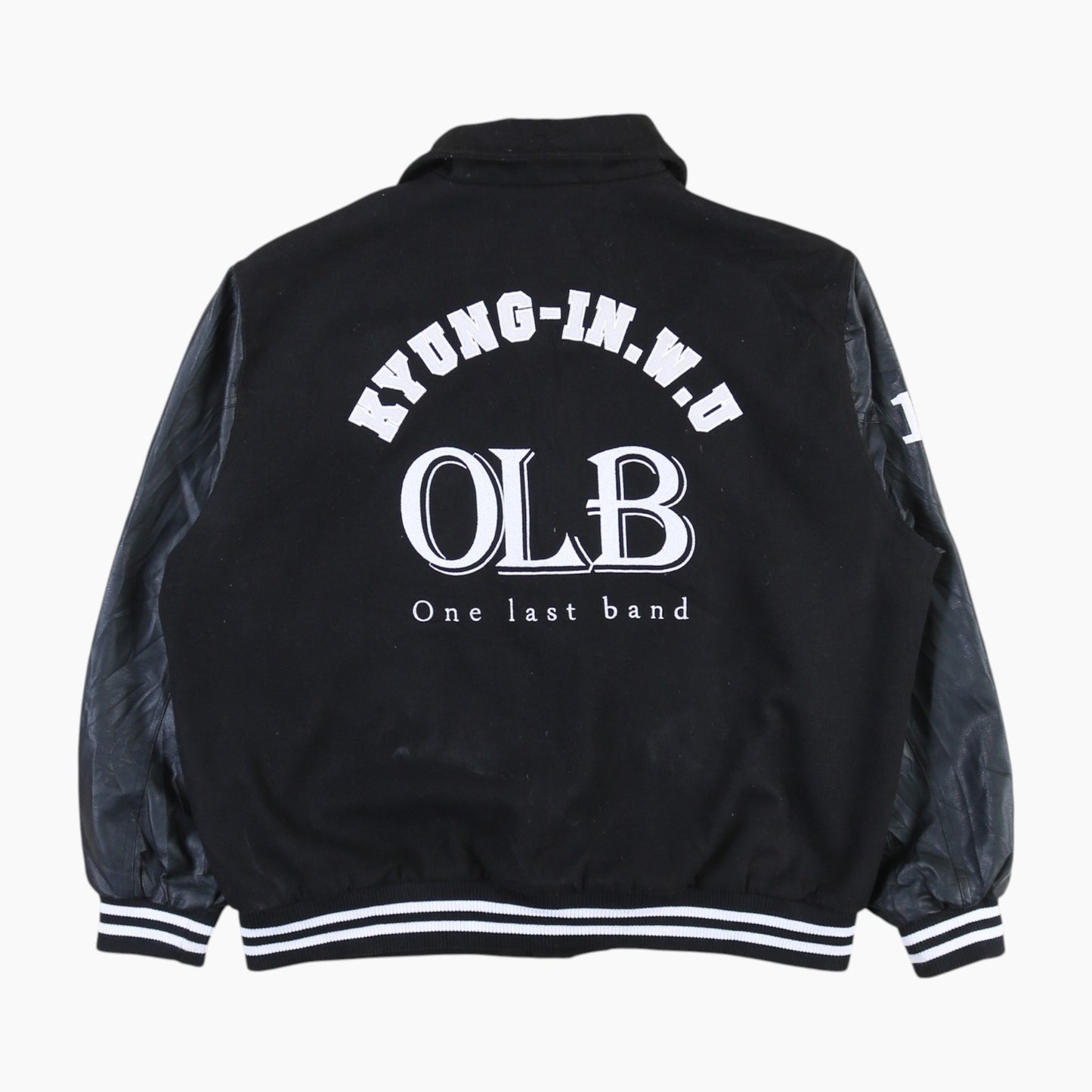 Vintage Varsity 'OLB' Bomber Jacket - Black