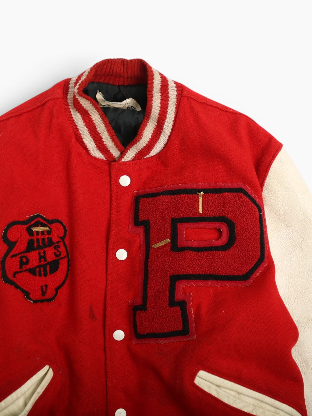 Vintage Varsity 'P' Bomber Jacket - Red